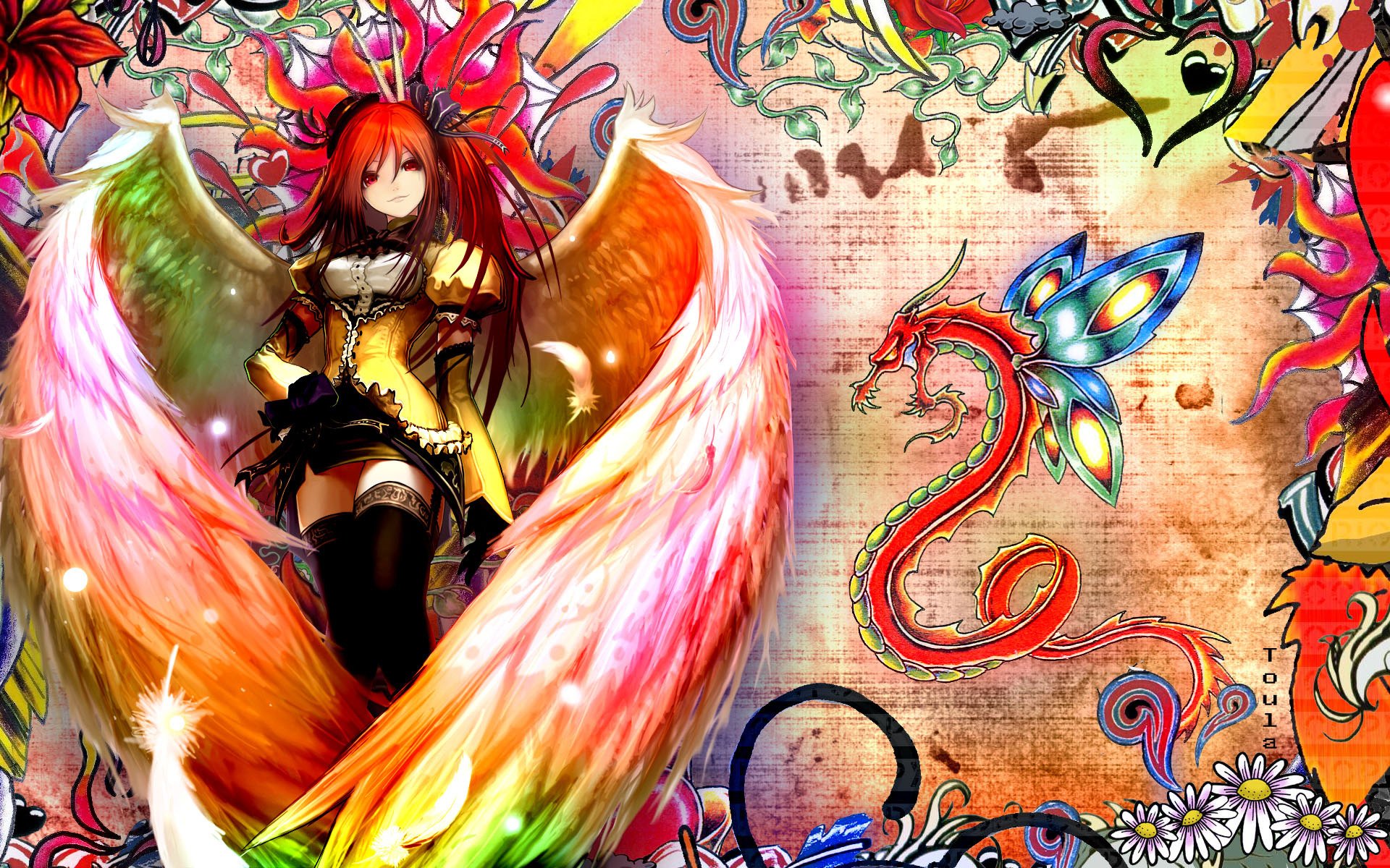 anime ange fille dragon