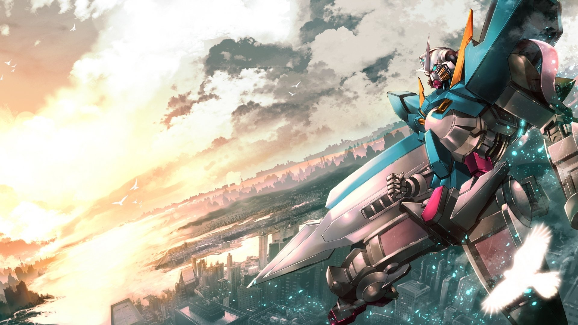 equipment robots dawn anime wallpaper