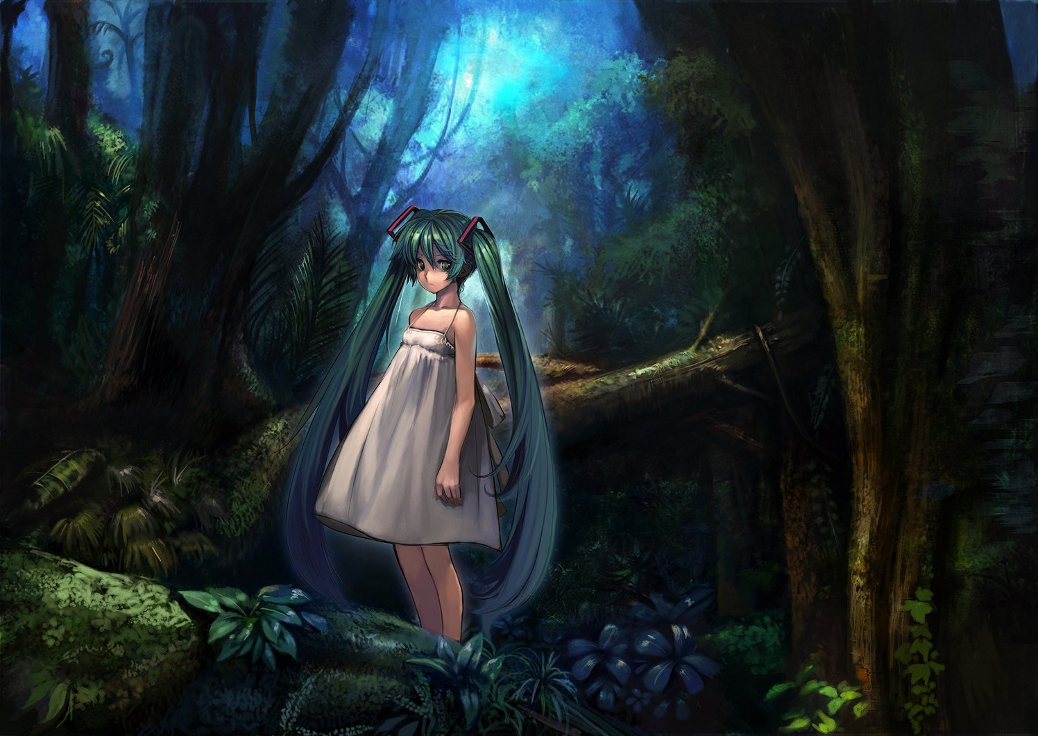 hatsune miku vocaloid forêt