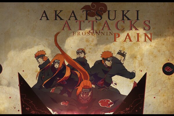 Naruto. Akatsuki attack Payne