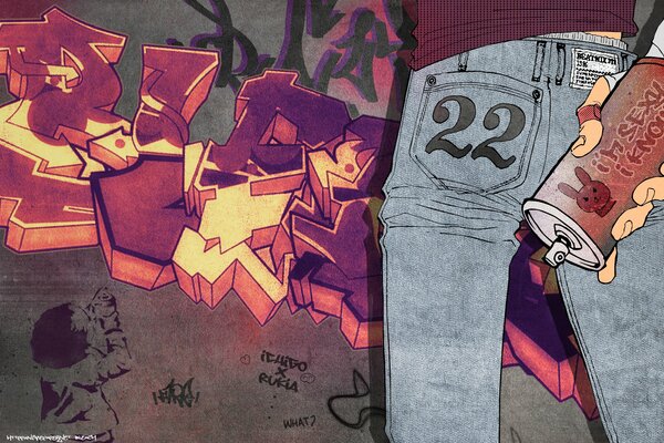 Аниме персонаж Ичиго куросаки рисует граффити