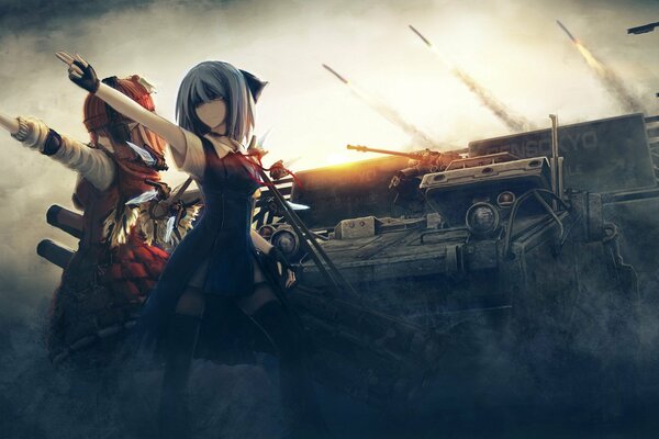 Anime filles sur la guerre des armes