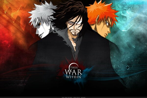 Drei Anime-Typen mit unterschiedlicher Haarfarbe