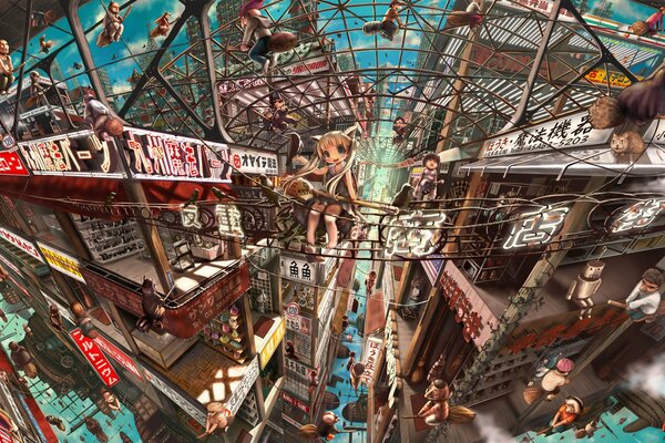 Fantastic metropolis in the clouds anime