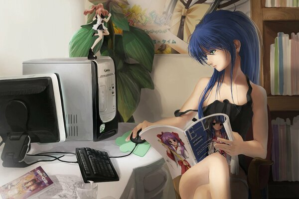 Ragazza al computer dall anime