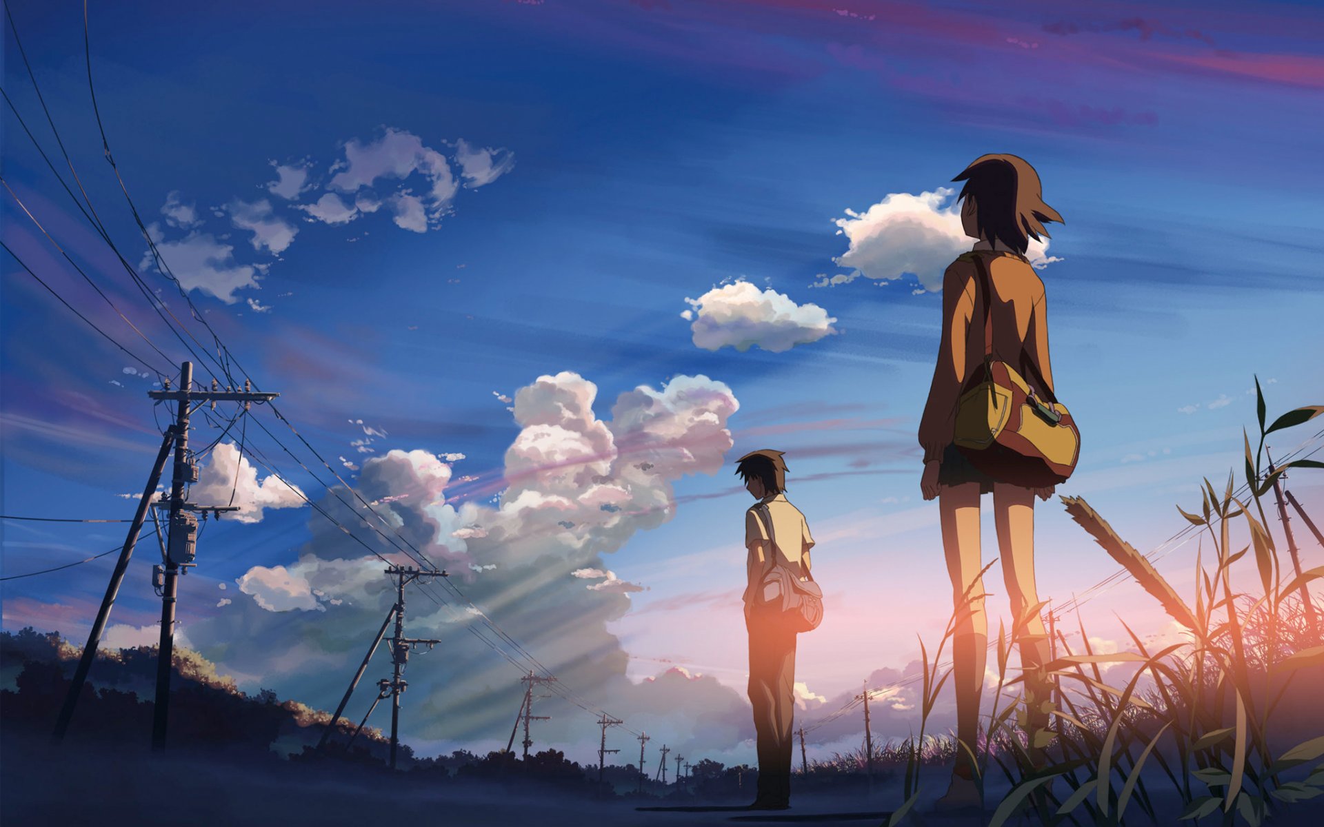 5 centimètres par seconde makoto shinkai ciel coucher de soleil relations