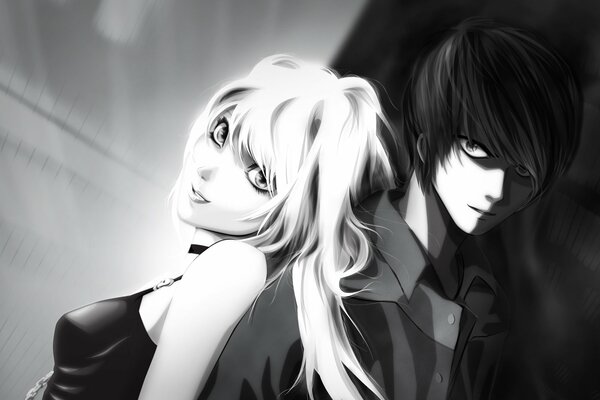 Le gars et la fille de l anime Death Note