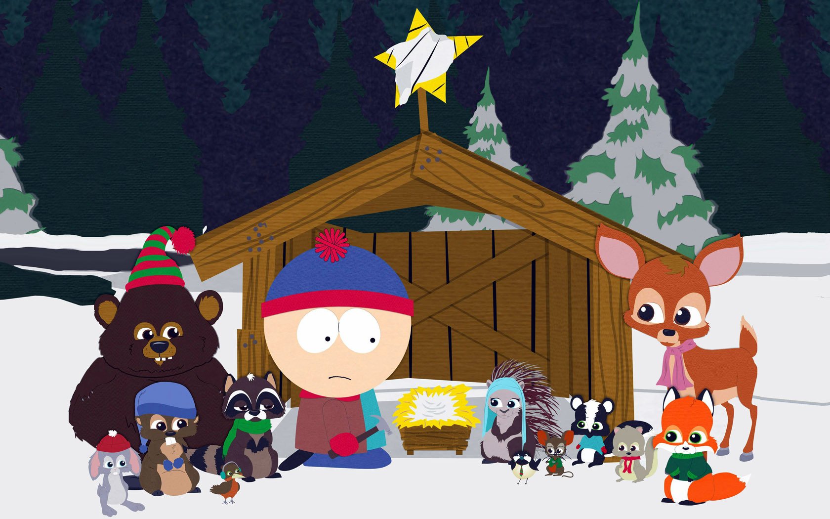 south park natale alle creature della foresta natale stan animali della foresta