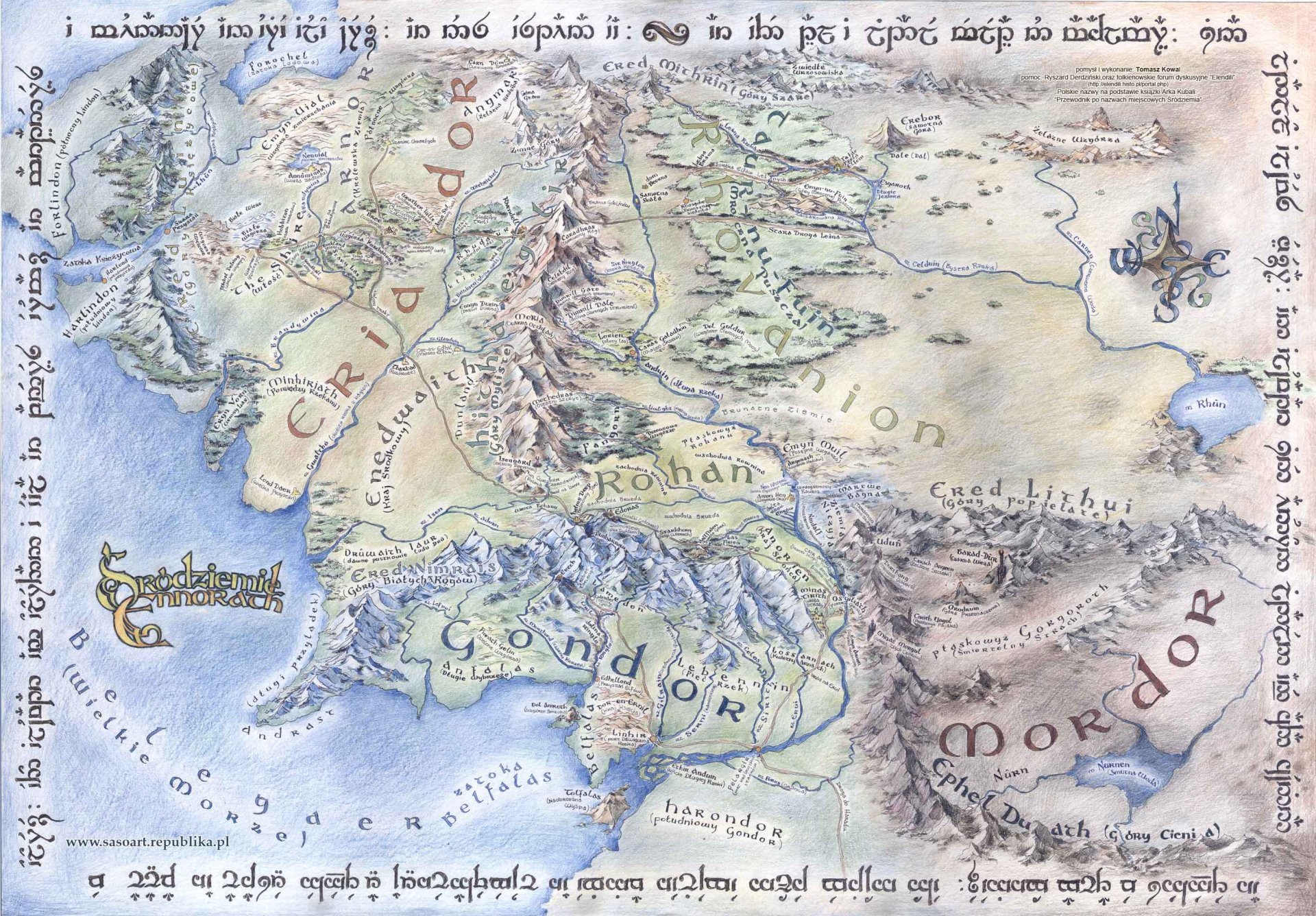 el señor de los anillos ronald ruel john tolkien christopher tolkien quenta silmarillion mapa de la tierra media arda gondor arnor angmara rohan moria lorien shire john ronald ruel tolkien