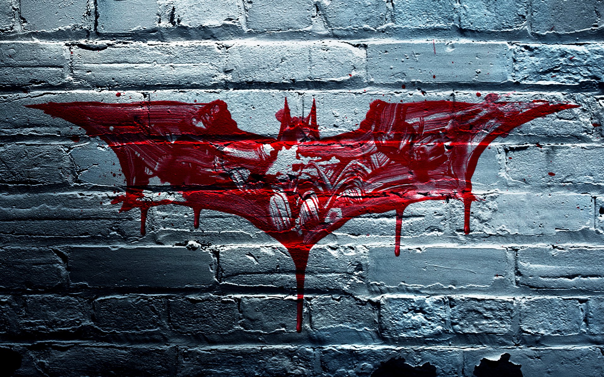 batman wall brick blood