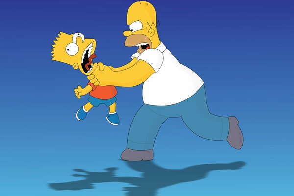 The Simpsons where Homer strangles Bart