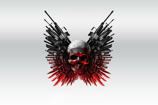 The Expendables logo with a skull