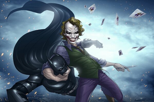 Art Batman vs the Joker