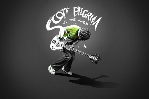 Scott Pilgrim en su guitarra