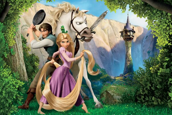 A frame of the cartoon Rapunzel a complicated story