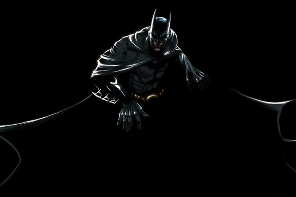 Dark Knight Batman sur fond noir