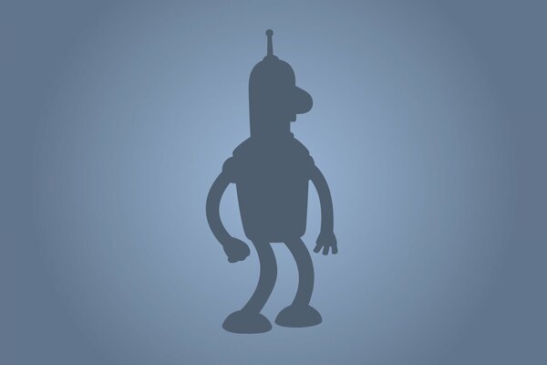 Silhouette of a robot on a dark background