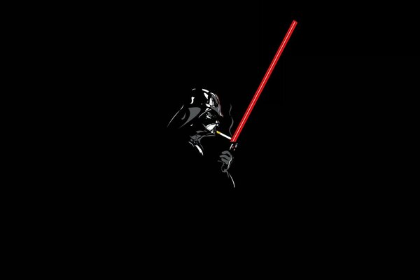 Darth Vader mit Zigarette und Lichtschwert