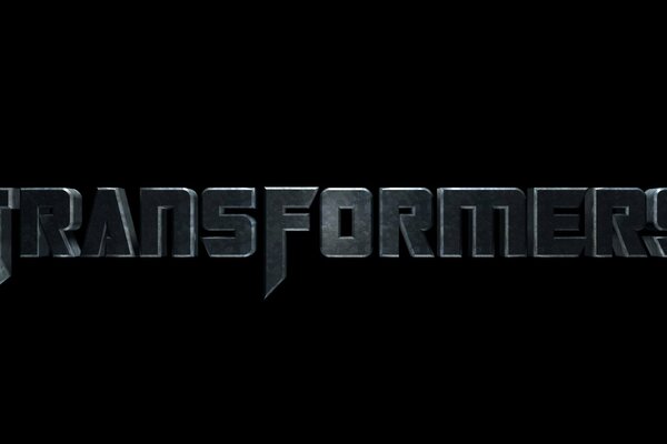 Transformers on a black background among the letters