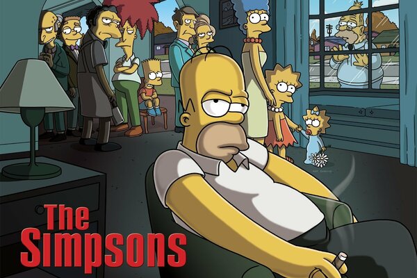 All the characters of the Simson parodies are waiting