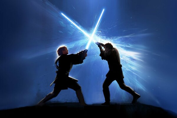 Star Wars lucha con Sables de luz