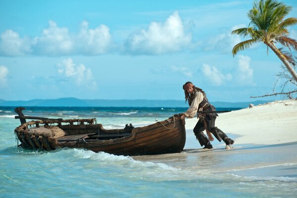 Capitano zhdek Sparrow sulla costa di Stranger Tides