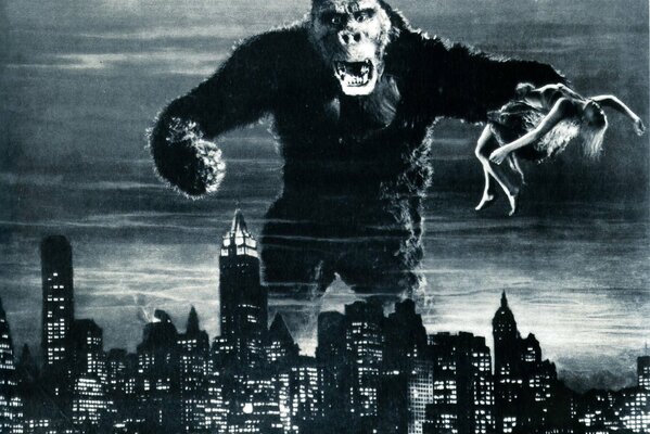 Big King Kong dans une ville dynamique