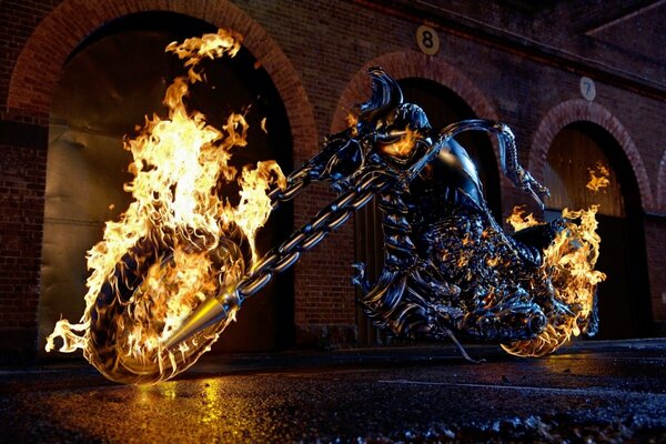 Moto de fuego Ghost Rider