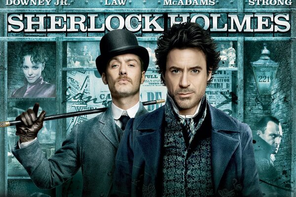 Film Sherlock Holmes. Aktorzy Robert Downey, Jude Low
