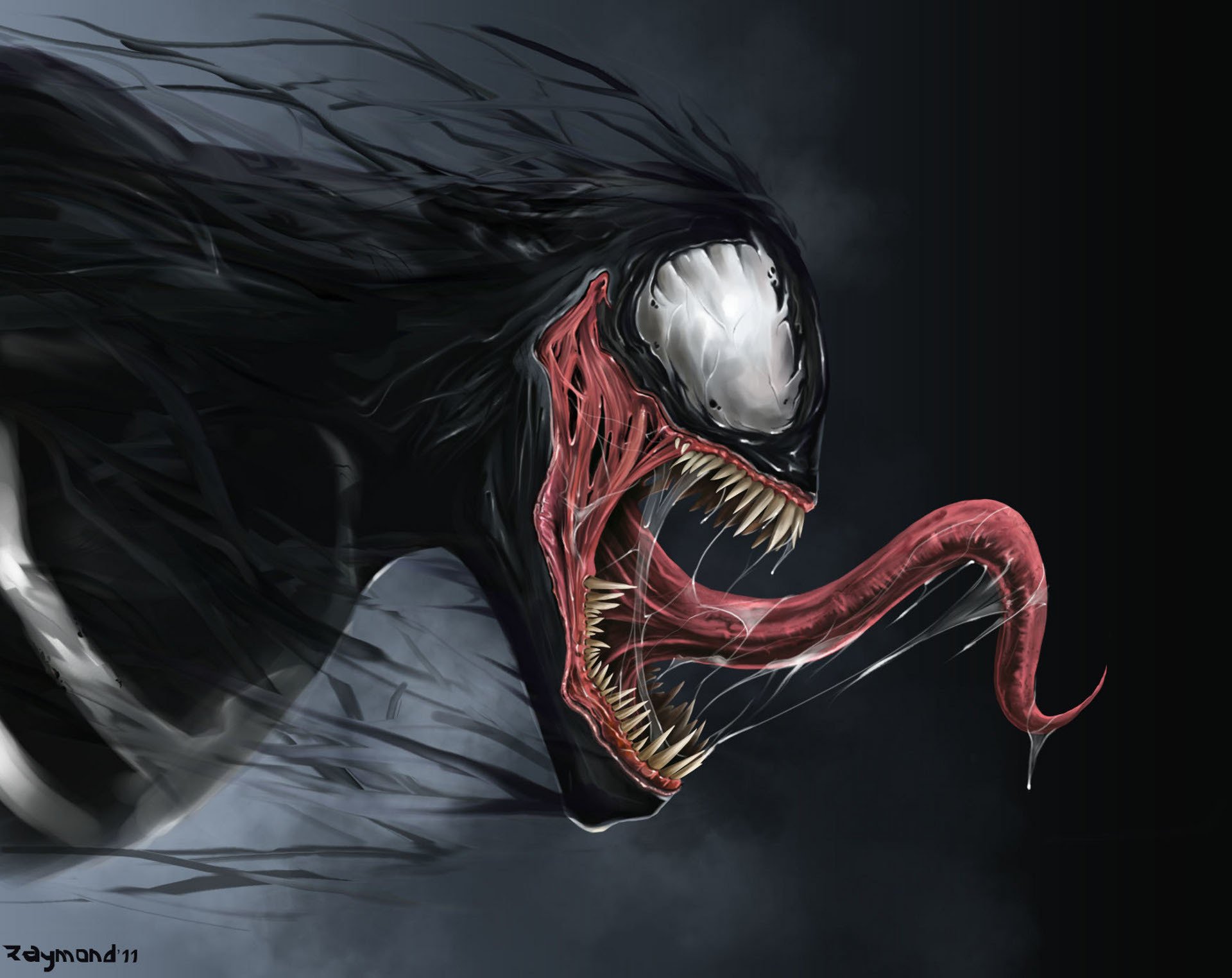 marvel komiksy venom ślina język