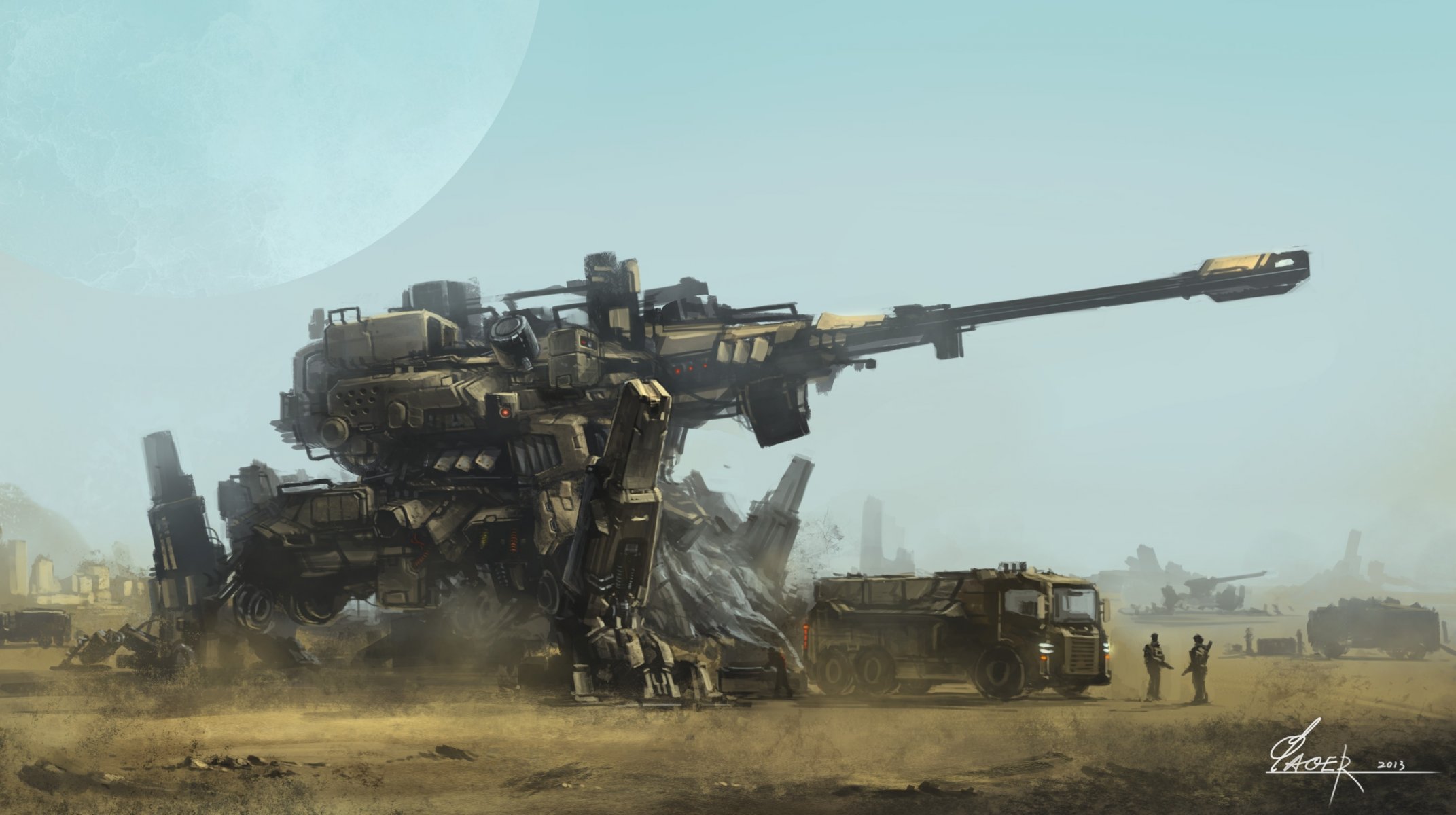 art weapon the barrel robots machinery men planet