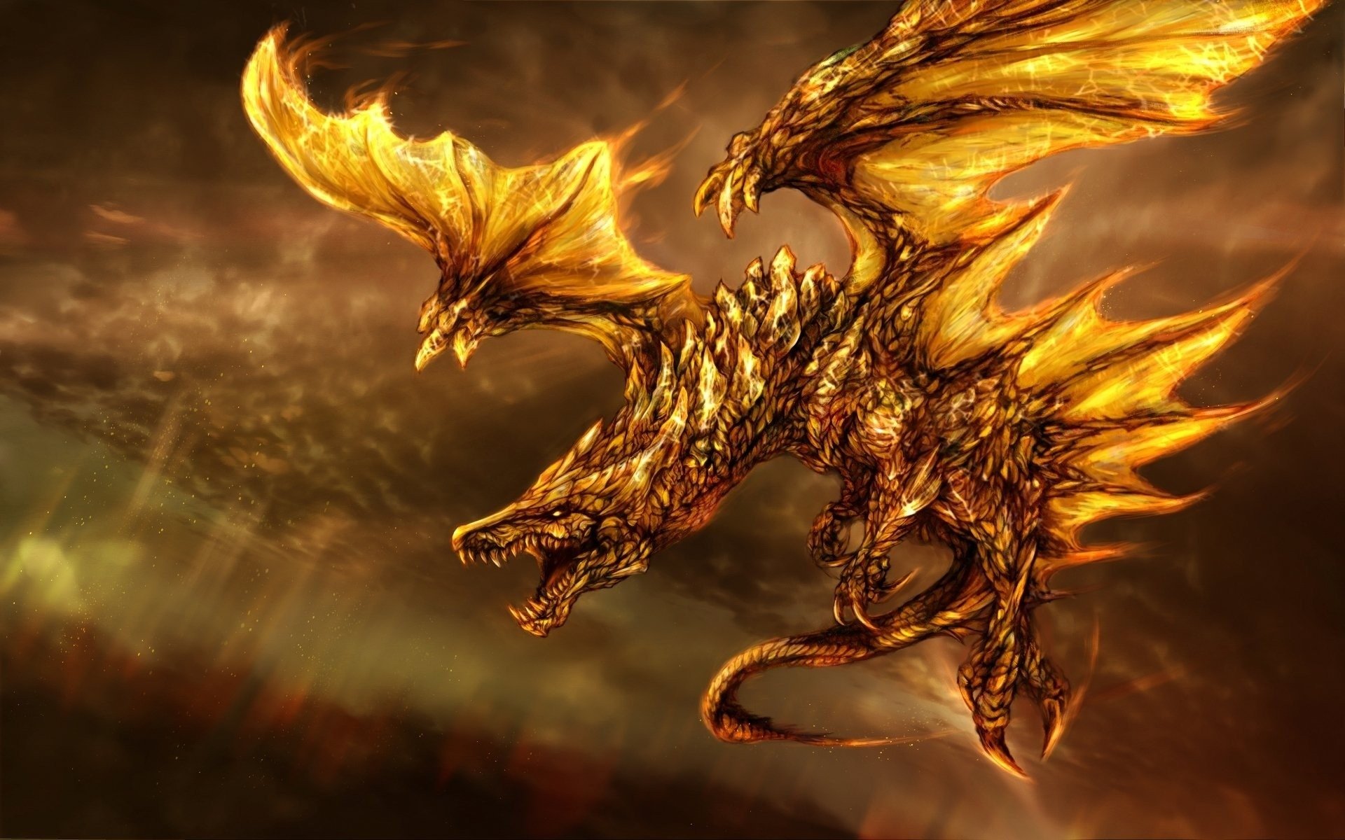 art dragon fire wings fiction