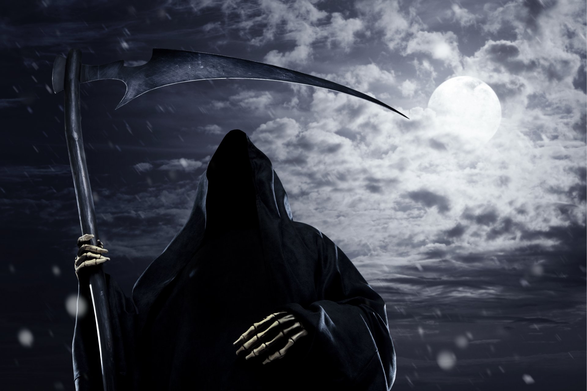 grim reaper scary creepy horror scythe full moon scary creepy skeleton sickle sickle make-up harvester