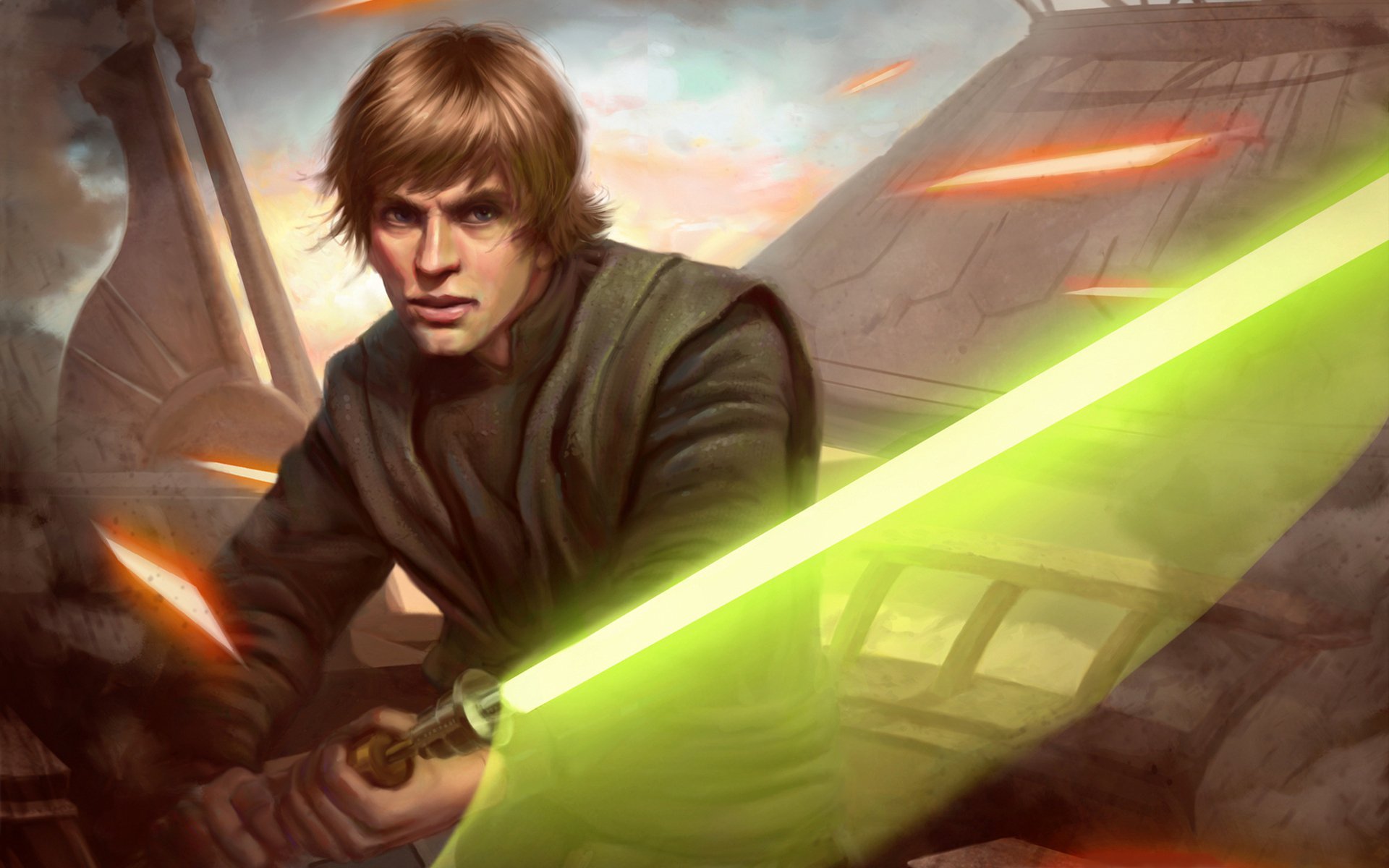 star wars luke skywalker jedi sable de luz rayos láser