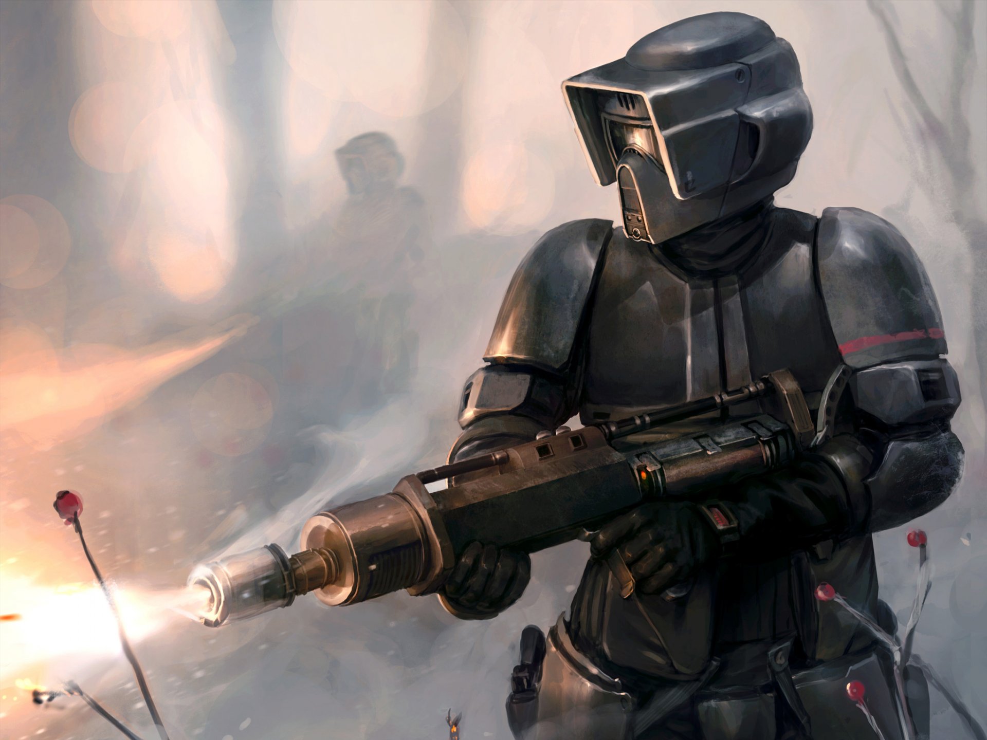 tar wars scout trooper flamethrower art