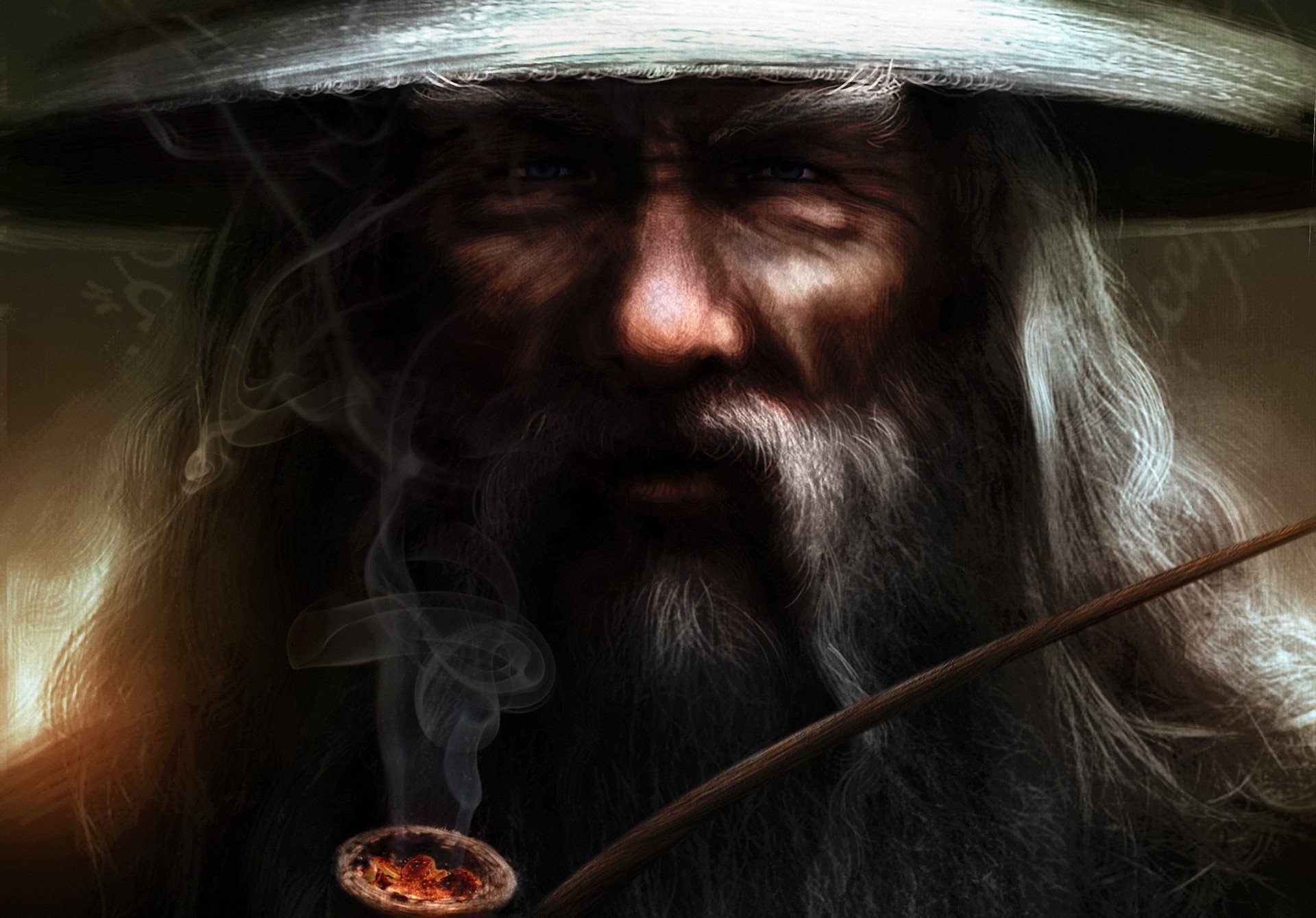 art gandalf gandalf seigneur des anneaux gris magicien chapeau barbe tube tabac