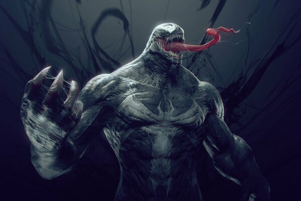 Straszny i potężny Venom w ciemności