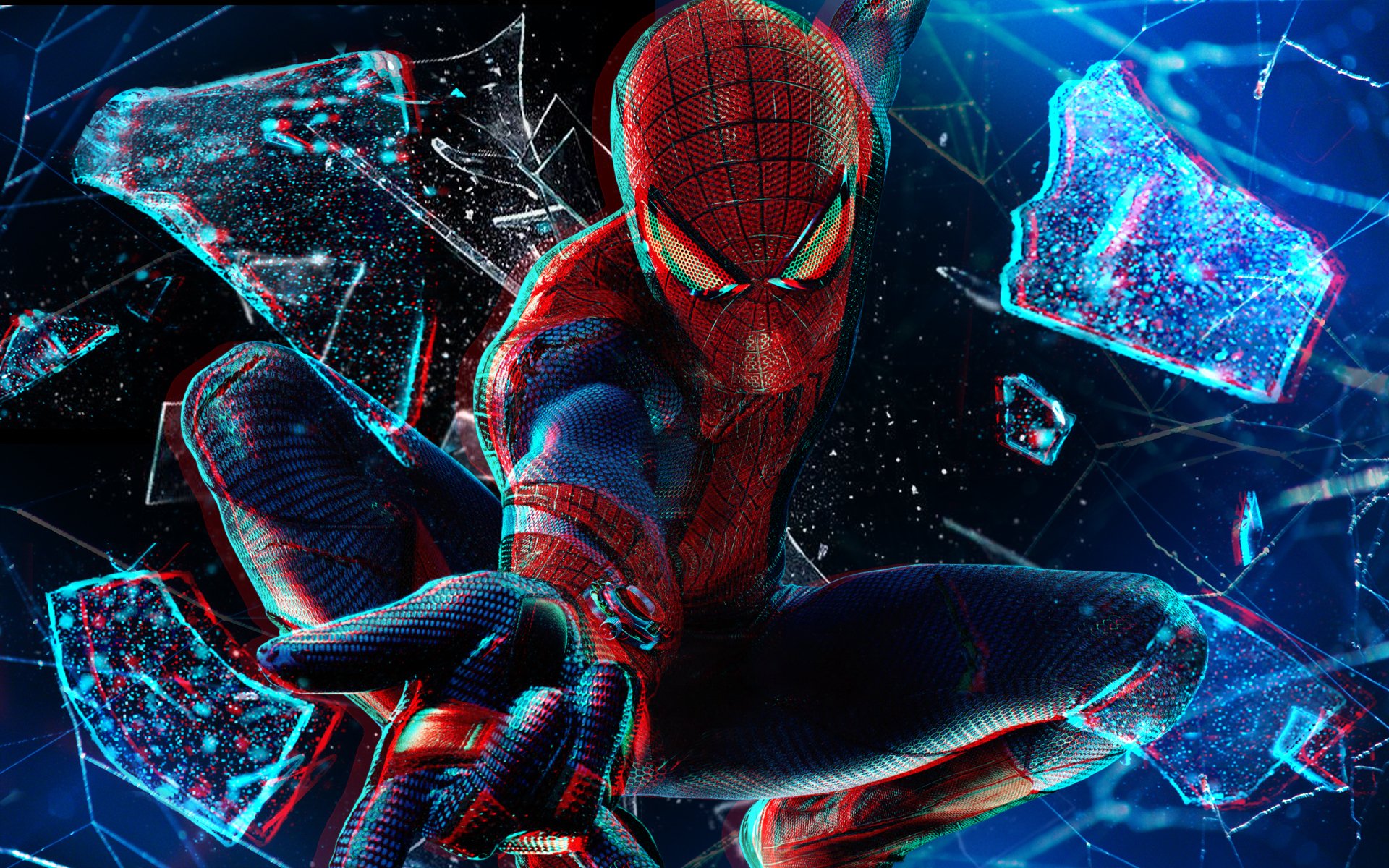 spider-man 3d 1080 vetro rotto