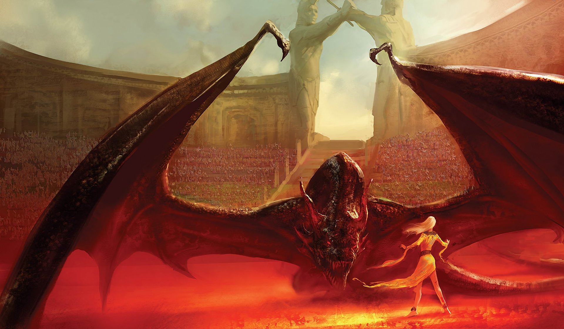 art marcsimonetti dragon fille stade statues