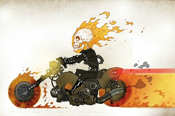 Ghost rider in cartoon style