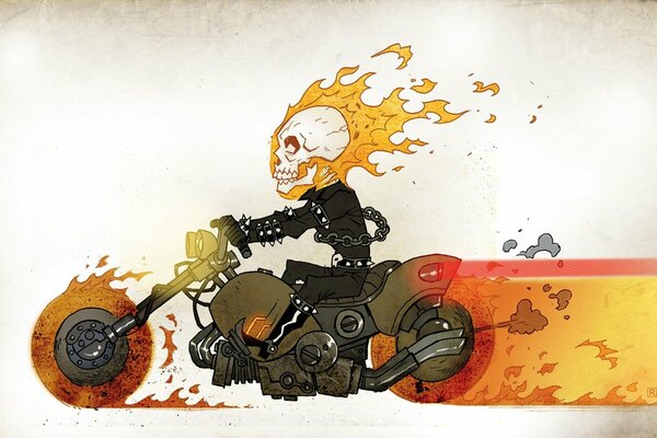 Ghost Rider w stylu kreskówki