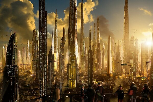 Futuristische Landschaft der zukünftigen Stadt von Scott Richard