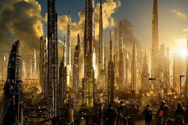 El paisaje futurista de la ciudad del futuro de Scott Richard