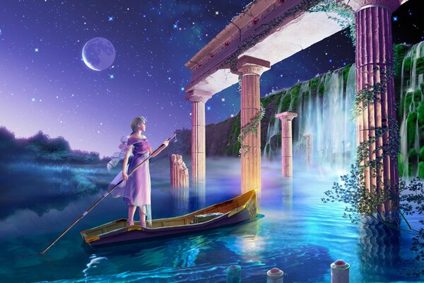 Princesa en el agua. Puerta lunar