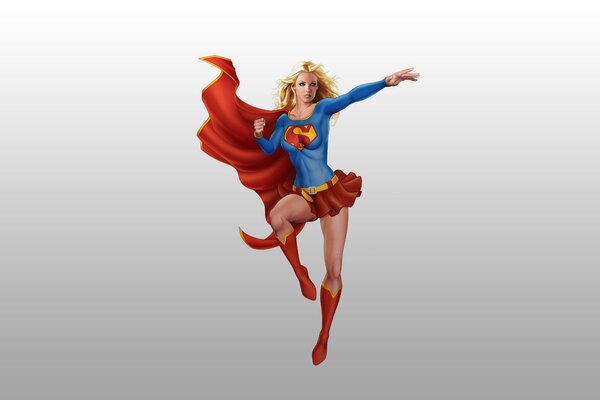 Chica rubia en el estilo de Superman