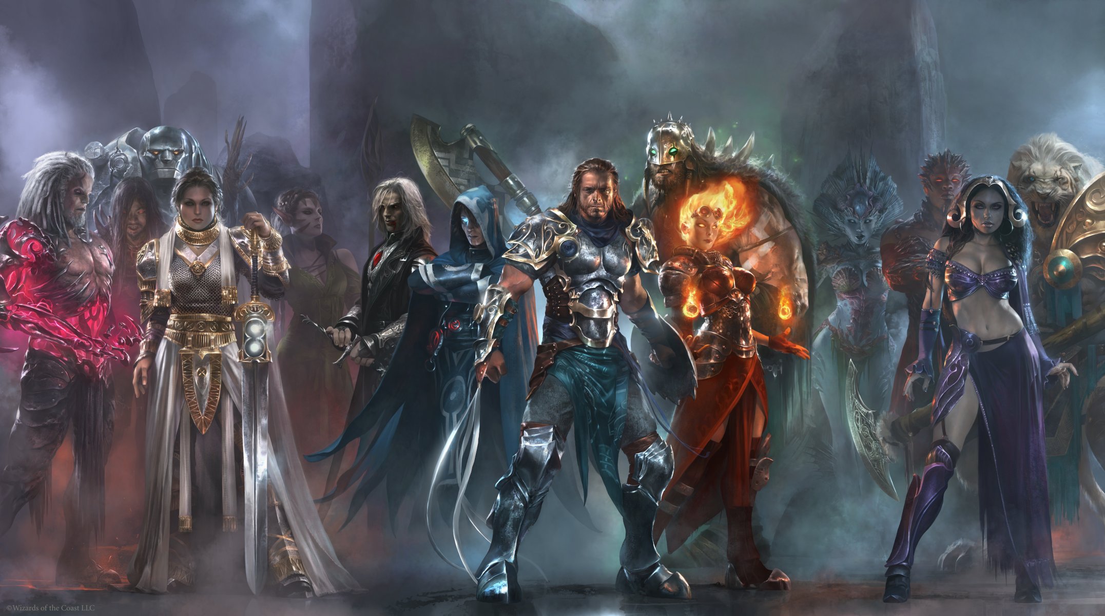 planeswalkers wizards of the coast tezzeret sarkhan vol karn elspeth nissa sorin markov jace gideon jura chandra nalaar garruk kiora koth liliana ajani heroes warriors mages weapon