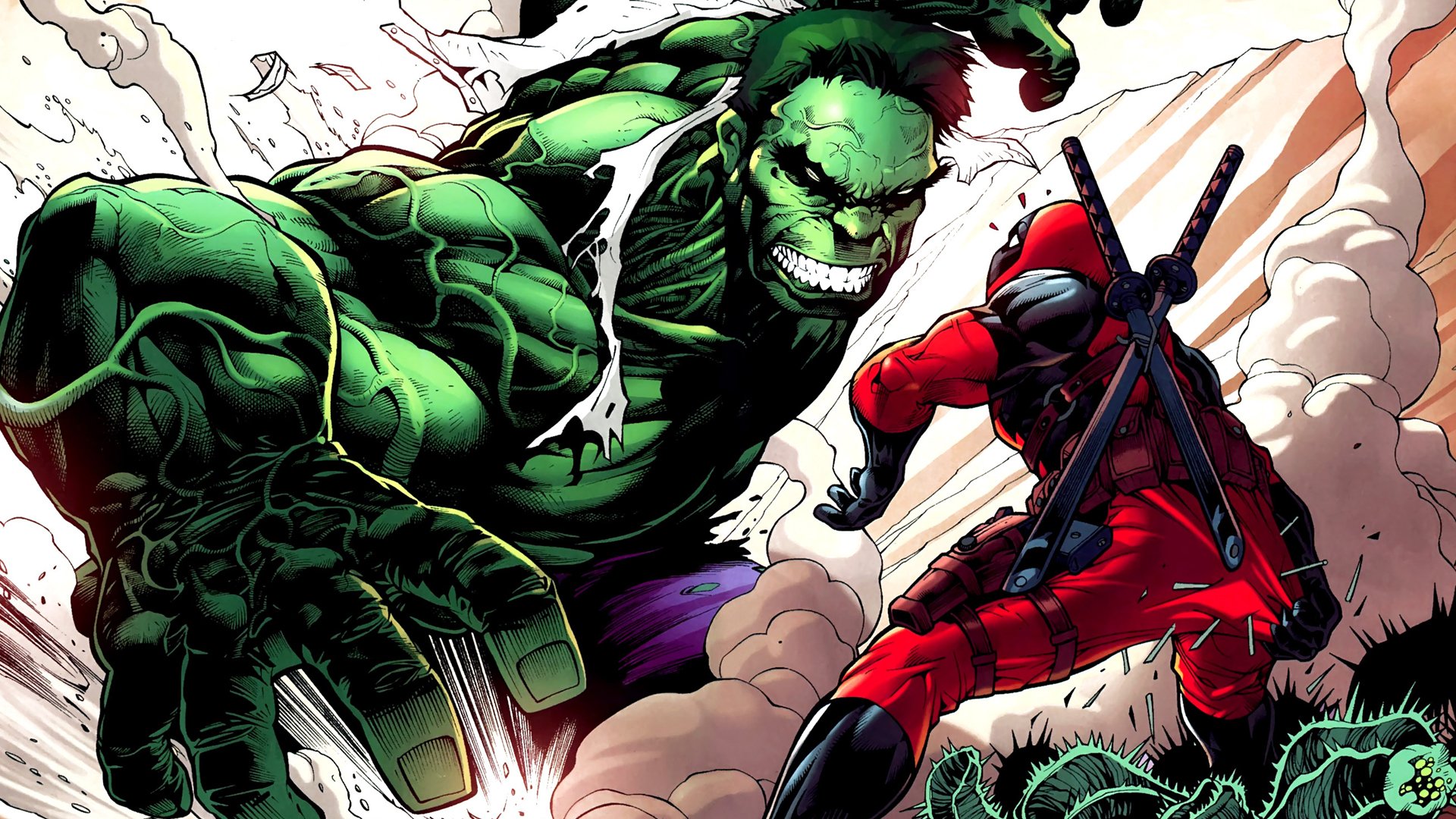 deadpool marvel comics pistole ninja helden hulk