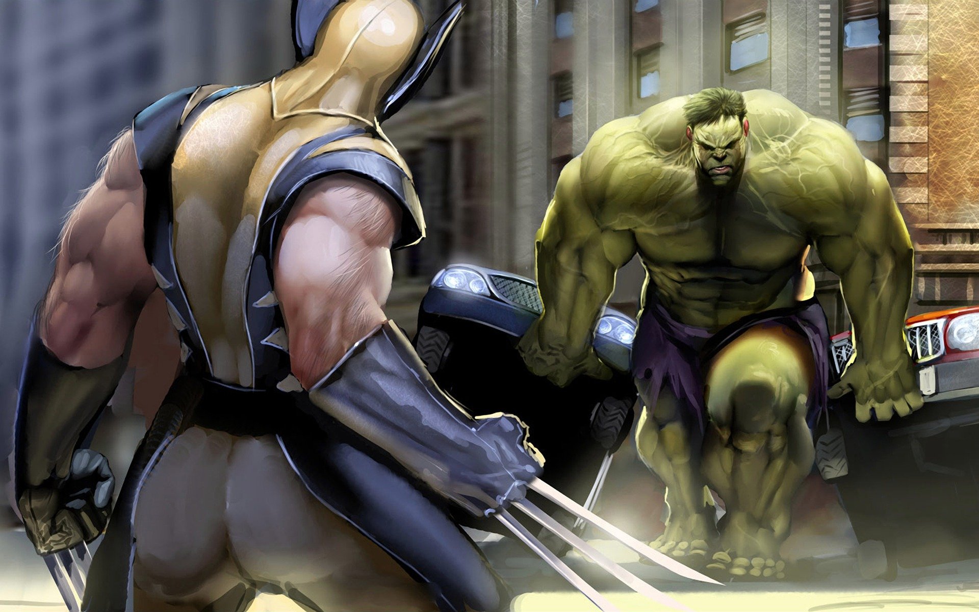 wolverine hulk marvel comics wolverine batalla garras cómic confrontación fuerza superhéroes superhéroes