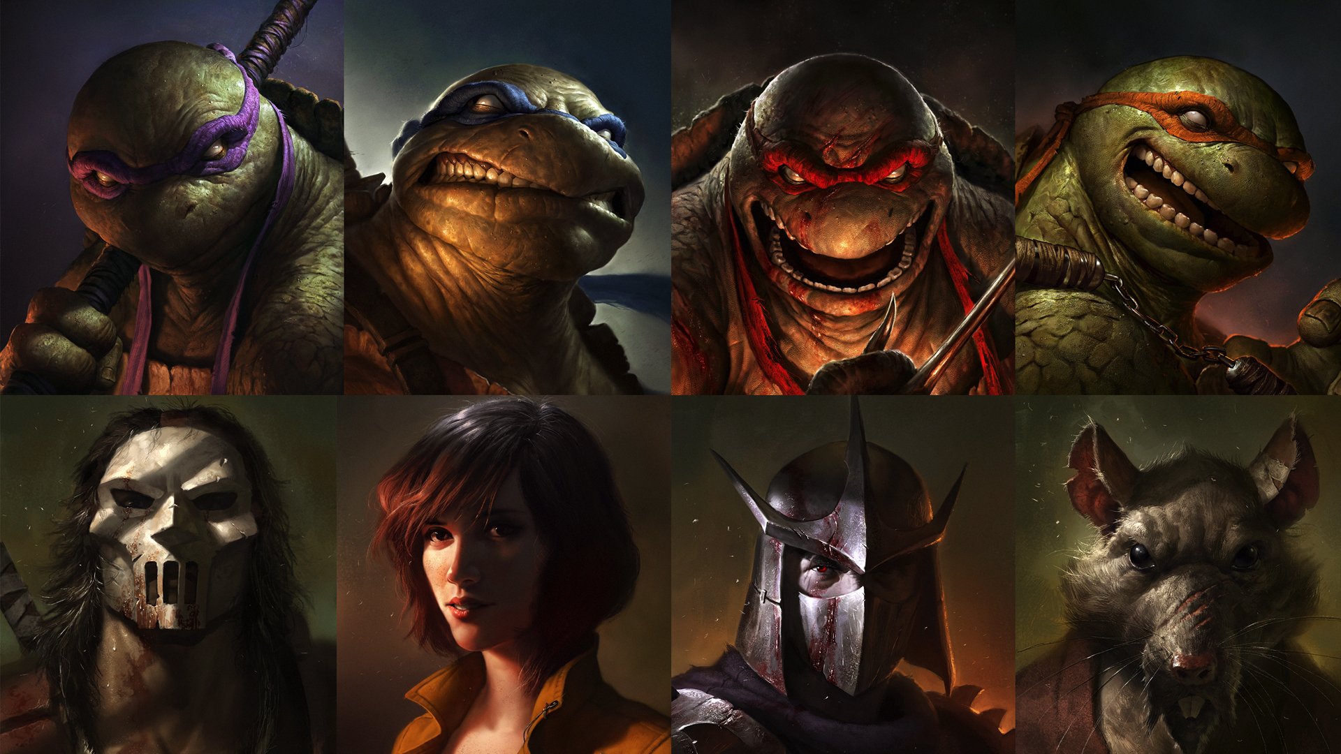 teenage mutant ninja turtles teenage mutant ninja turtles héroes donatello leonardo raphael casey jones april o neill april o \ neal trituradora trituradora astilla fragmento