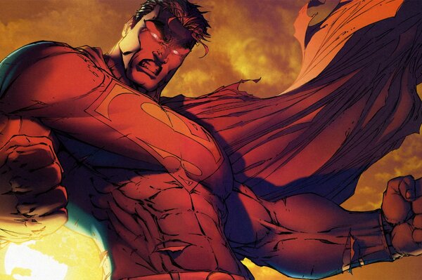 Art Superman w kolorze czerwonym